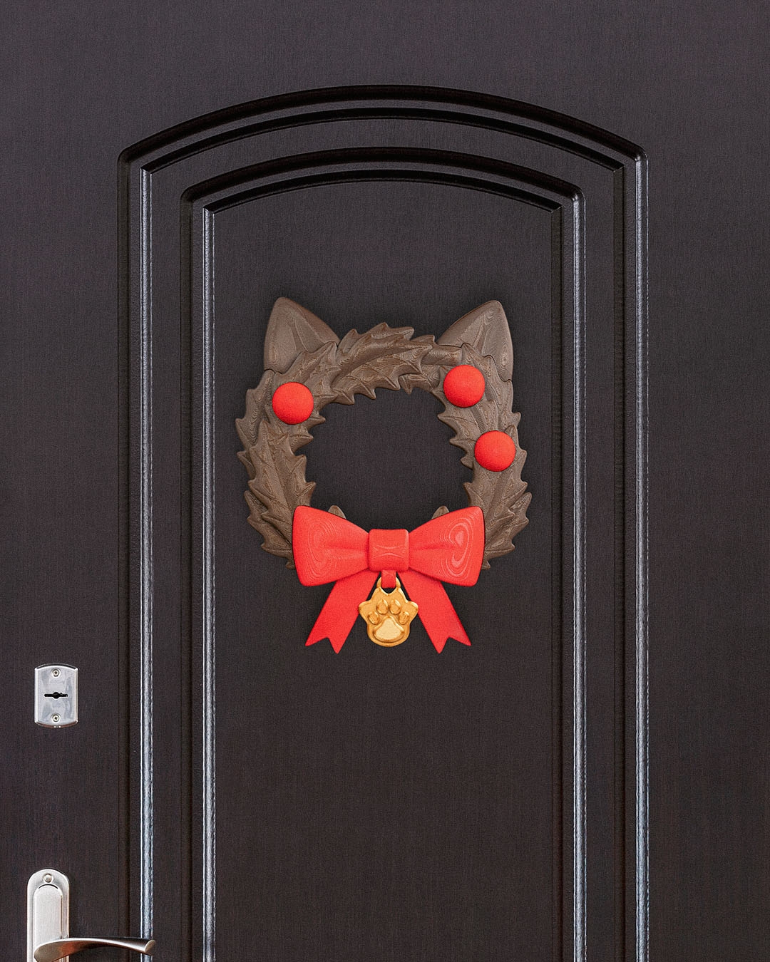 Santa Claws Wreath – 3D Printed Holiday Cat-Themed Décor - Image 2