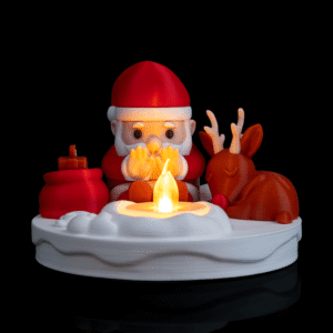 Santa’s Bonfire Table Lamp – Cozy Christmas LED Scene (11 cm)