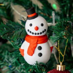 Alien Snowman – 3D Printed Holiday Decoration with Surprise Alien Head (18 cm)