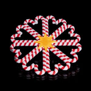 Star Barley Sugar Ornament – 3D Printed Peppermint Snowflake Décor (10 cm)