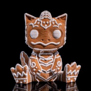 Gingerbread Sugar Dragon Cookie – 7cm Festive Holiday Figurine – 3D Printed Gingerbread-Style Dragon Decoration