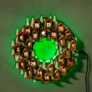 Twinkle Town Wreath Christmas Countdown – 22cm Light-Up Holiday Advent Display
