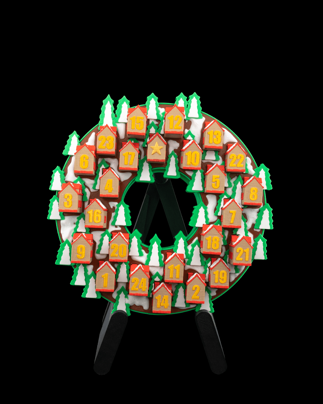 Twinkle Town Wreath Christmas Countdown – 22cm Light-Up Holiday Advent Display - Image 3