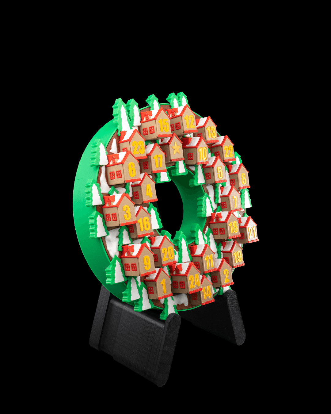 Twinkle Town Wreath Christmas Countdown – 22cm Light-Up Holiday Advent Display - Image 4