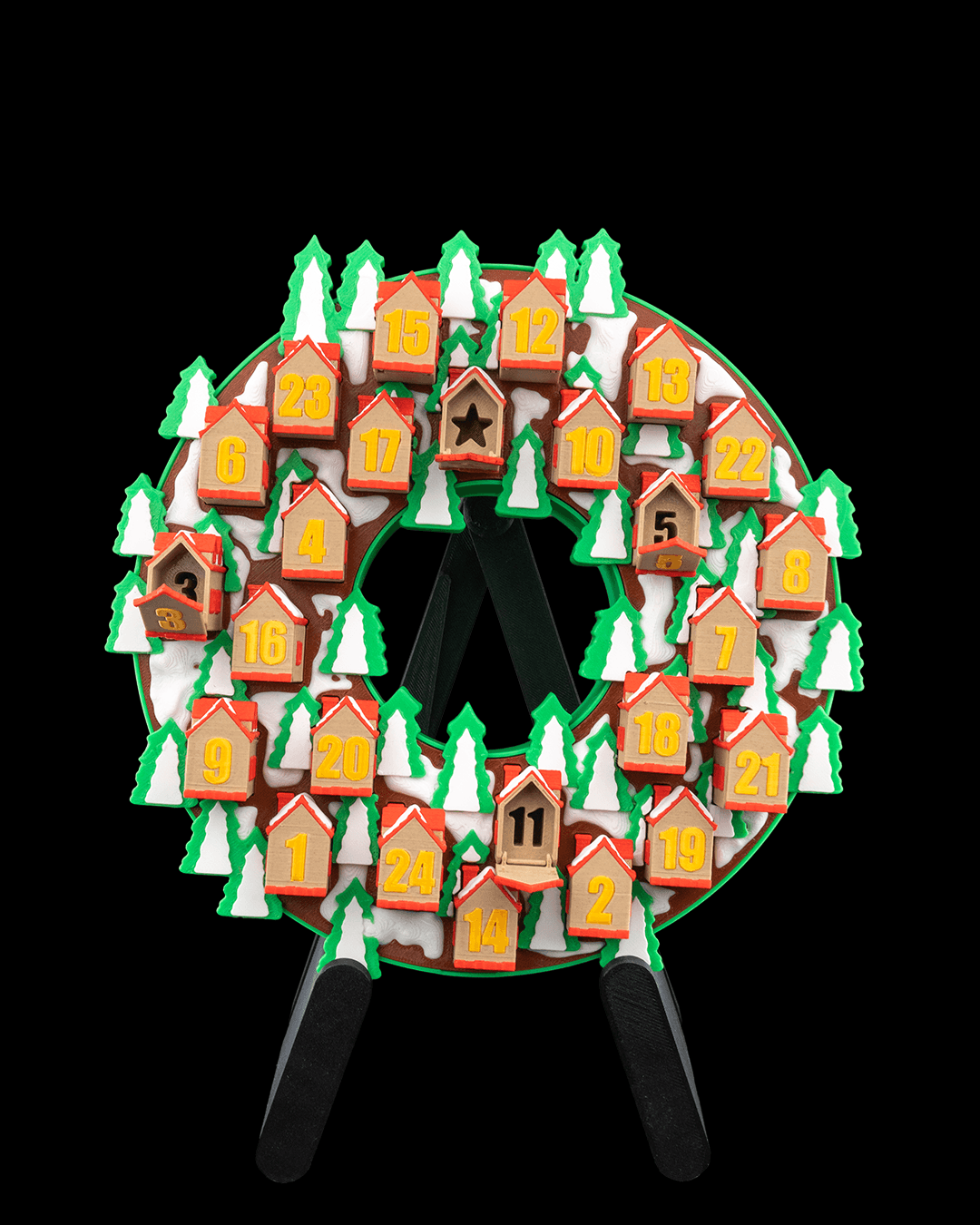 Twinkle Town Wreath Christmas Countdown – 22cm Light-Up Holiday Advent Display - Image 6