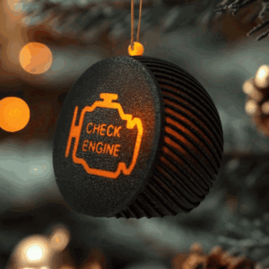 Check Engine Light Ornament – 3D Printed Car-Themed LED Christmas Decoration