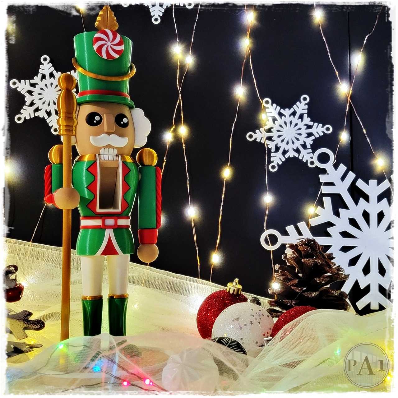 Large Nutcracker Christmas Decoration – 12" 3D Printed Holiday Display (Fusion Layer 3D) - Image 11