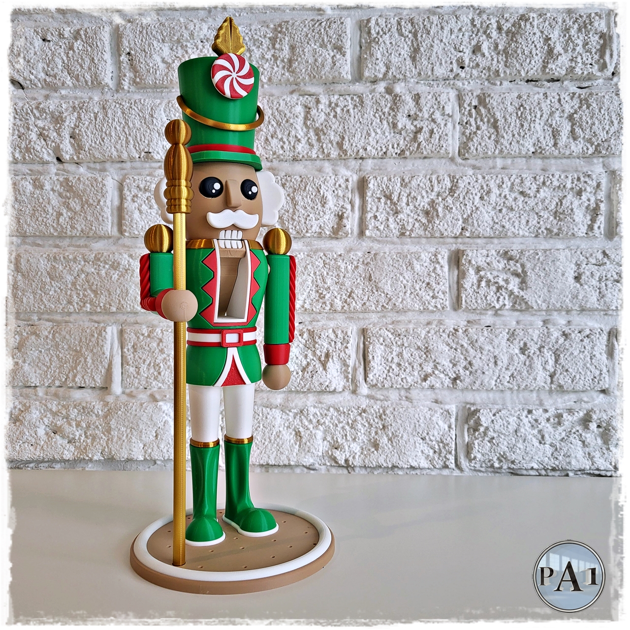 Large Nutcracker Christmas Decoration – 12" 3D Printed Holiday Display (Fusion Layer 3D) - Image 3