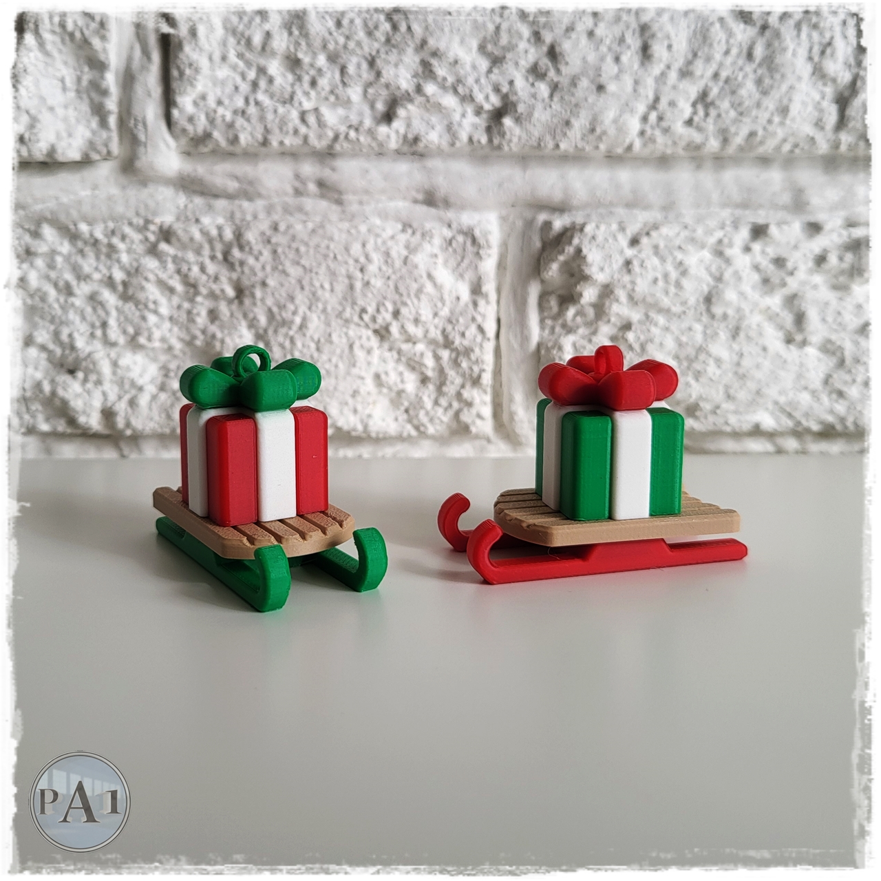 Gingerbread Sleigh Ornament Gift— 3D Printed Christmas Decor