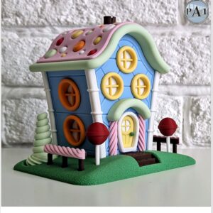 Christmas Candy Cottage Light – 7 Inch Lighted Christmas House Decor – 3D Printed Holiday Night Light – Winter Village Display – Custom Colors Available