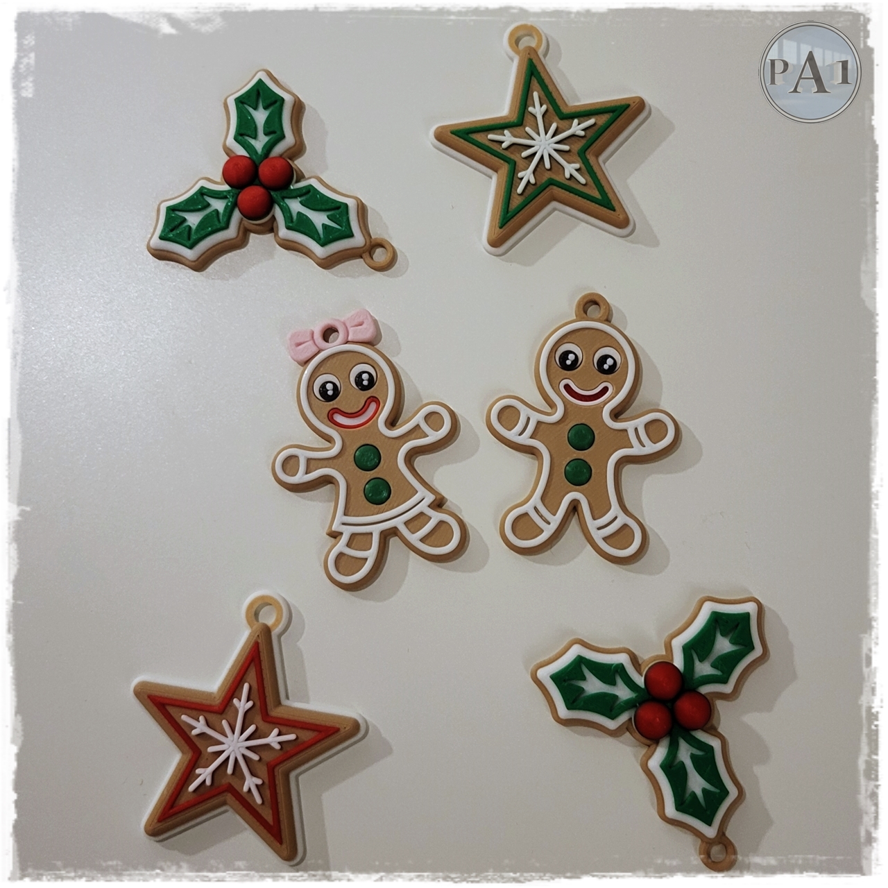 Gingerbread Mistletoe Ornament — 3D Printed Holiday Decor (Single Ornament) - Image 4