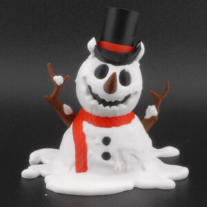 Melting Snowman Figurine – 16cm Winter Holiday Decoration (3D Printed)