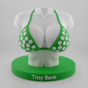 Funny Coin Bank – “Titty Bank” Novelty Piggy Bank | 7 Inch Desk & Shelf Decor