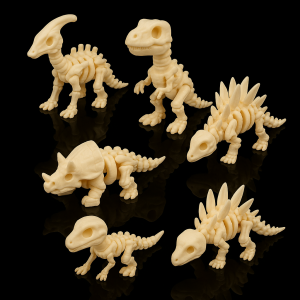 Articulated Dinosaur Skeleton Collection – 6 Poseable 3D Printed Dinosaurs
