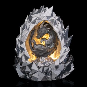 Ironscale Dragon Egg Lamp – 3D Printed Dragon Table Lamp with G9 LED Light