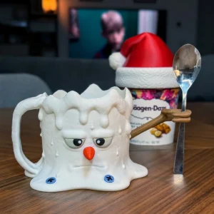 Angry Snowman Ice Cream Pint Holder – Funny Christmas Ice Cream Mug Holder