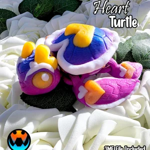 Heart Turtle Valentine Figurine – Cute 3D Printed Love Gift Decor