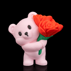 Cute Bear Flower Keychain | Bearly Loved Collection | 3D Printed Bouquet Bear Bag Charm