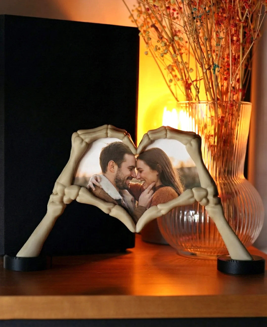 Till Death Skeleton Heart Picture Frame – Gothic Love Decor Display - Image 4