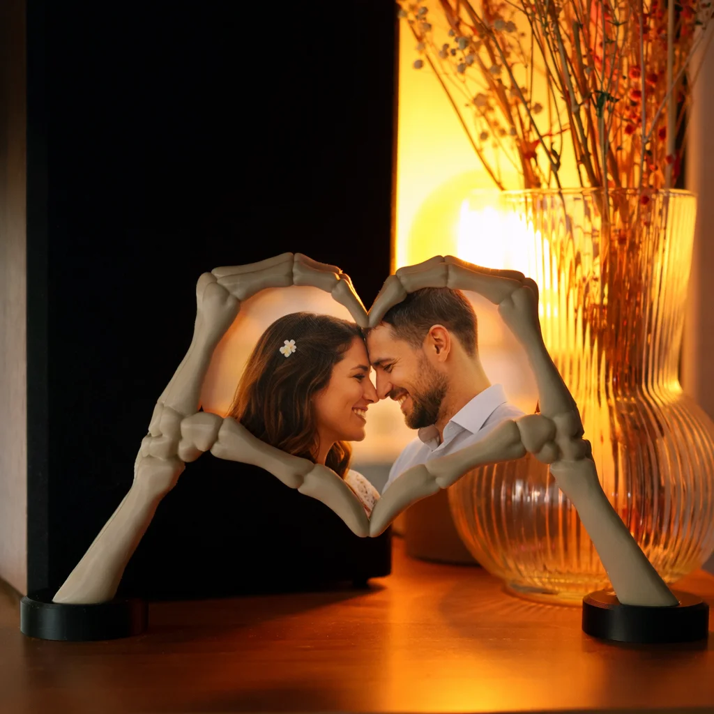 Till Death Skeleton Heart Picture Frame – Gothic Love Decor Display - Image 5