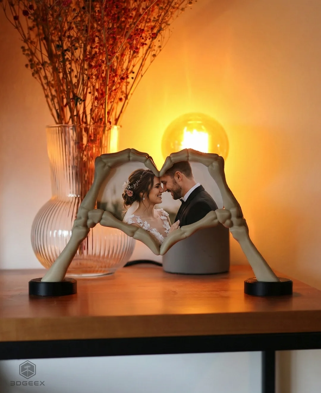 Till Death Skeleton Heart Picture Frame – Gothic Love Decor Display - Image 6