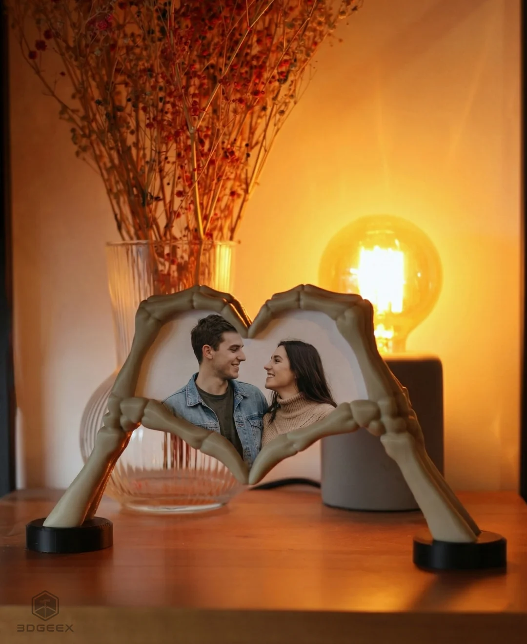 Till Death Skeleton Heart Picture Frame – Gothic Love Decor Display - Image 7