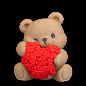 Bear Heart Keychain | Bearly Loved Collection | 3D Printed Blossom Heart Bear Bag Charm
