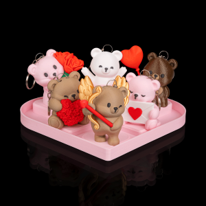 Bearly Loved Display Stand | Heart-Shaped Collection Holder | 3D Printed Bear Keychain Stand