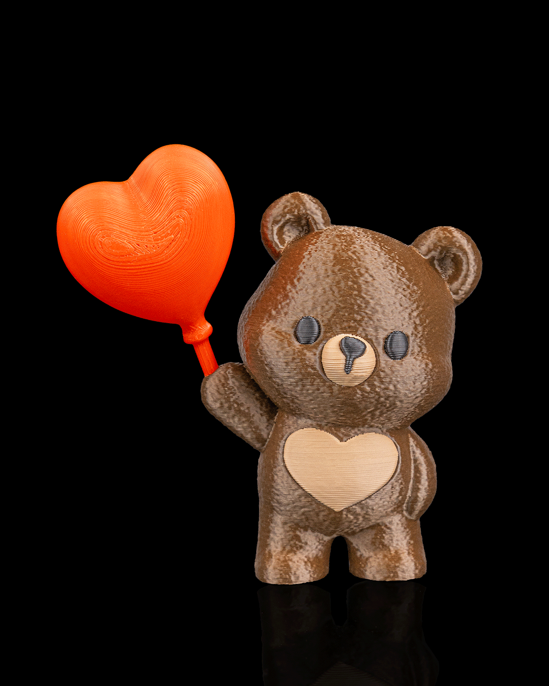 Bear Balloon Heart Keychain | Bearly Loved Collection | 3D Printed Bear Bag Charm - Image 2