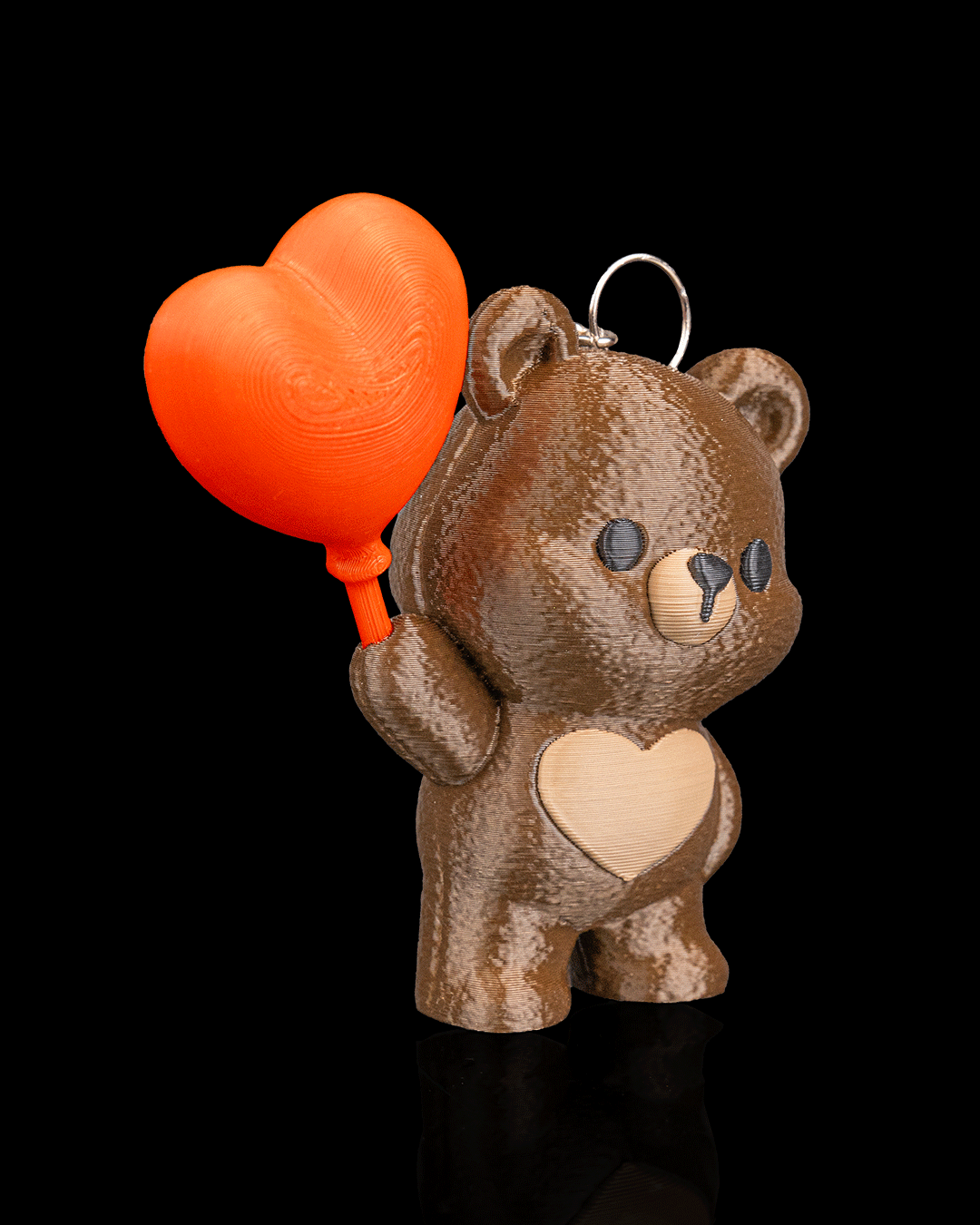 Bear Balloon Heart Keychain | Bearly Loved Collection | 3D Printed Bear Bag Charm - Image 3