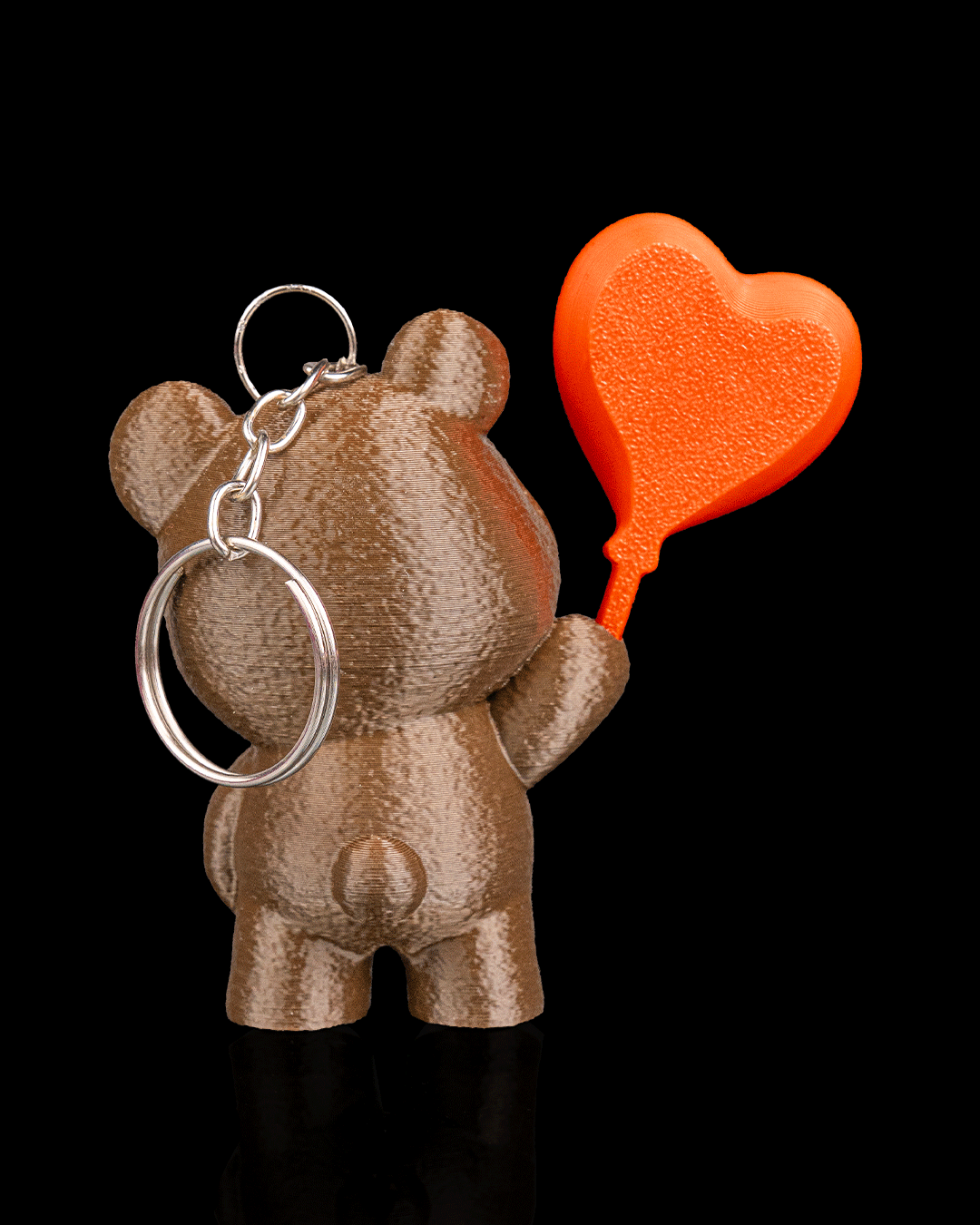 Bear Balloon Heart Keychain | Bearly Loved Collection | 3D Printed Bear Bag Charm - Image 5