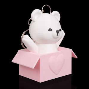Peek-A-Bear Gift Box Keychain | Bearly Loved Collection | 3D Printed Surprise Bear Charm