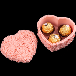 Rose Heart Stash Container | Love Stash Collection | Floral 3D Printed Heart Box