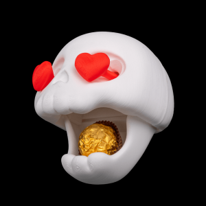 Skull Crush Stash Container | Love Stash Collection | 3D Printed Skull with Heart Eyes