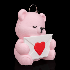 Love Letter Bear Keychain | Bearly Loved Collection | 3D Printed Bear Envelope Bag Charm