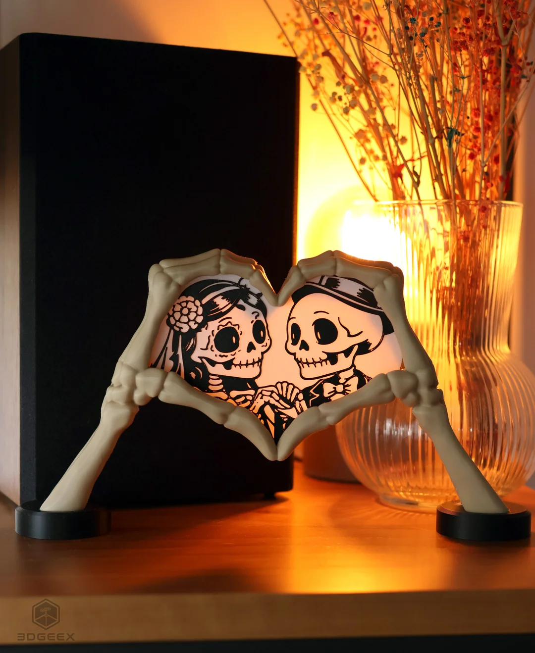 Till Death Skeleton Heart Picture Frame – Gothic Love Decor Display - Image 2