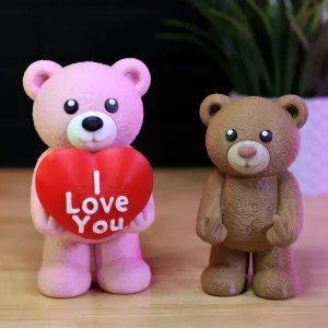 Teddy Bear Holding Heart Figurine – Funny Love Gift