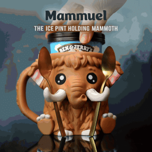 Mammoth Ice Cream Pint Holder – Cute 3D Printed Ice Cream Cozy for 16 oz Pints