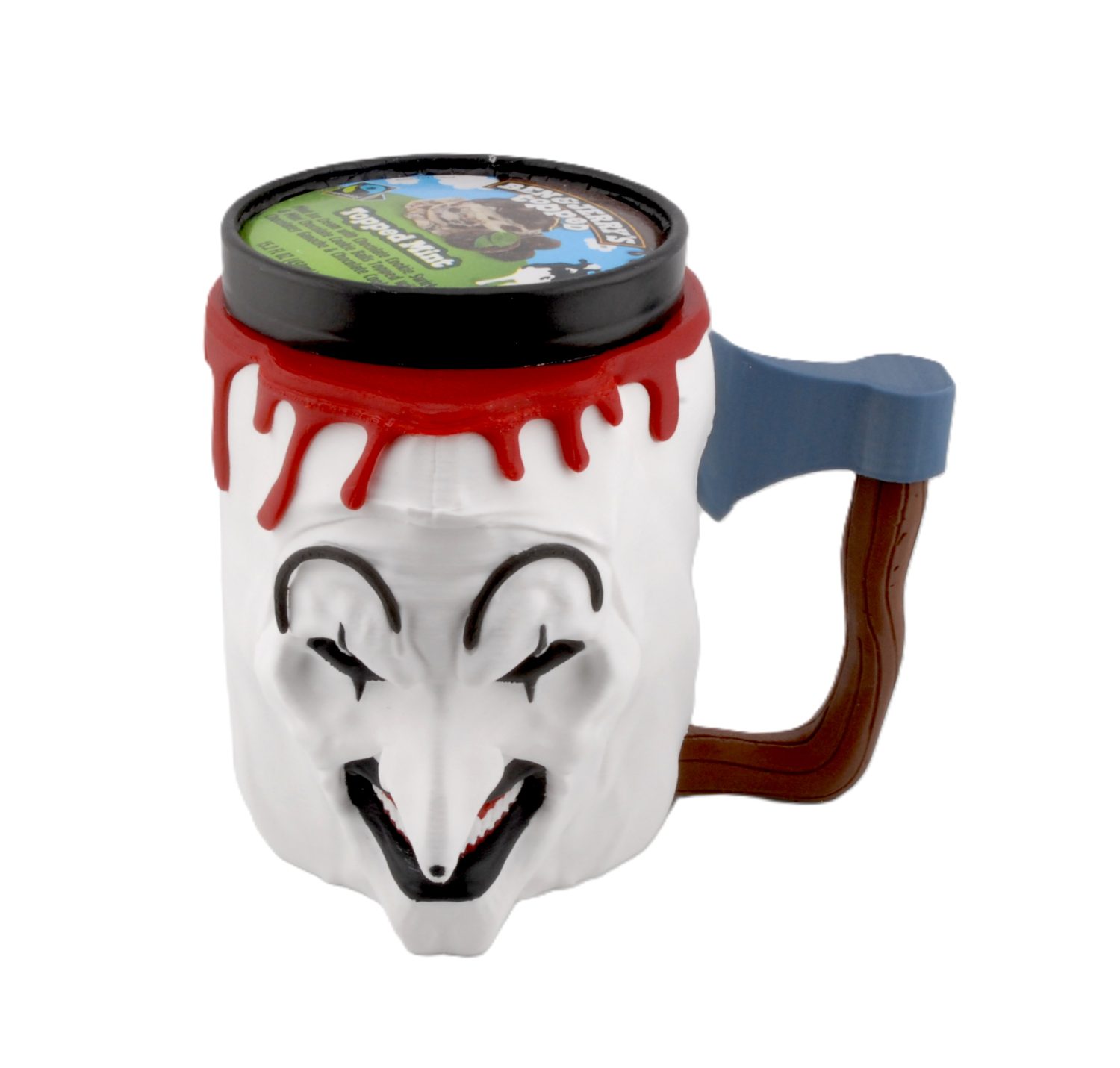 Art Inspired Horror Ice Cream Pint Holder Mug with Spoon Holders Fits 16 oz Pints Spooky Gift - Image 20