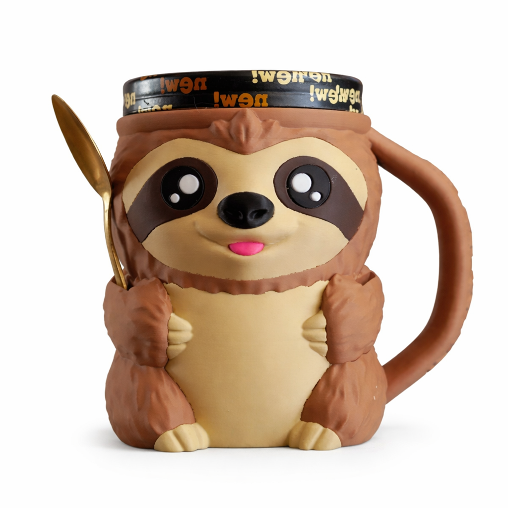 Sloth Ice Cream Pint Holder | Cute Sloth Pint Sleeve for 16 oz Ice Cream | Spoon Holder | Left or Right Handle | Optional Snack Drawer - Image 11