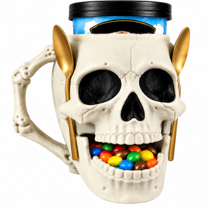 Skullivan Skull Ice Cream Pint Holder with Spoon Holders & Snack Compartment